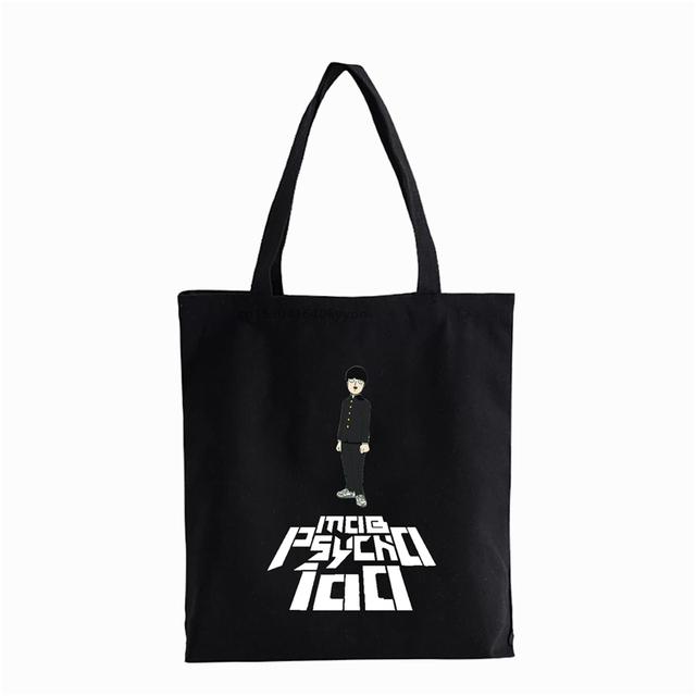 

Mob Psycho 100 аниме сумка-шоппер многоразовая студенческая сумка для книг модная холщовая сумка сумки большой вместимости сумки Shigeo Kageyama 24*26cm