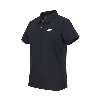 Moisture Wicking Breathable Solid Color Versatile Casual Short Sleeve Polo Shirt Women Tops Meteorite-Black P224W161-03K8