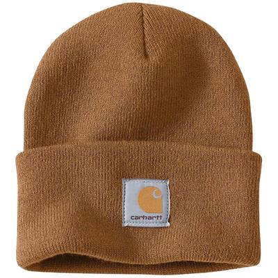 Carhartt Knit Cap Solid Simple Cold Weather A18 One Size Beanie, Color, Logo, Protection, Brown, [Used]