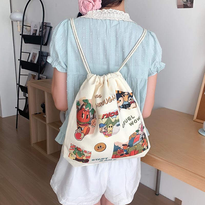 Backpack, Cute Animal Print Bag, Women's Backpack, Canvas Bag, Student Bag, Work Bag