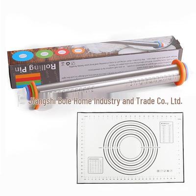 Adjustable Stainless Steel Rolling Pin & Mat Set