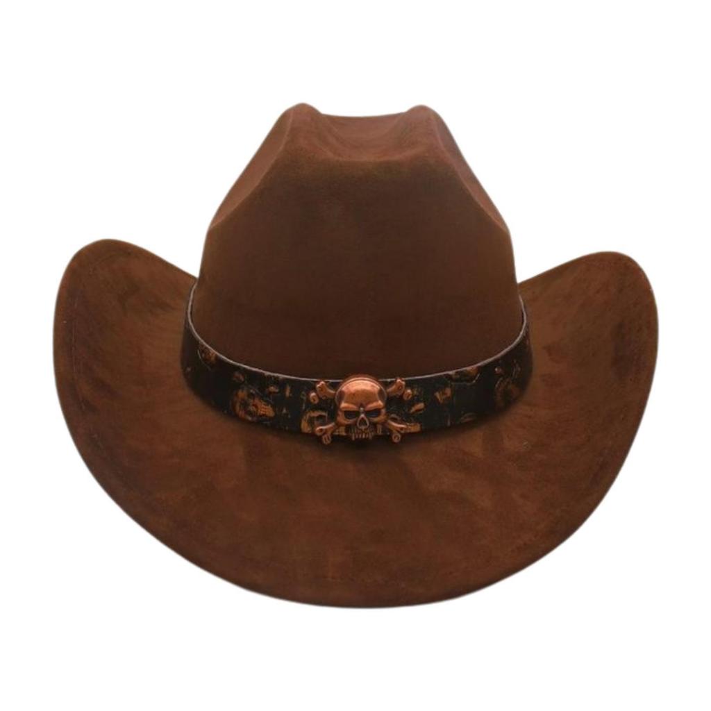 Foreign Trade  Tourism Top Hat Niche Western Cowboy Hat Niche Ethnic Style Skull Stage Dance Performance Hat