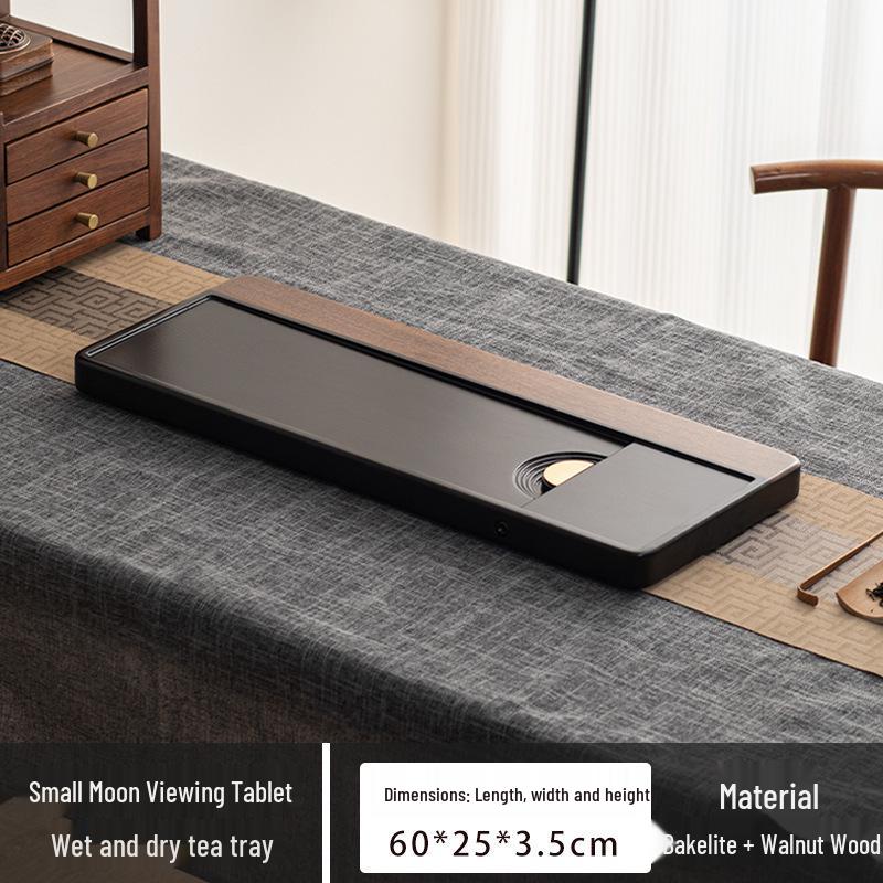 Walnut Wood Bakelite Tea Tray for Kung Fu Tea Set - Small and Large Options Available