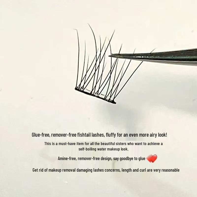 Yu Shuxin's Stemless Fishtail False Eyelashes - Natural, Segmented, Single Cluster Design