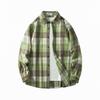 Autumn Fashion Simple Contrasting Color Men's Plaid Shirt, Korean Version of Trendy Casual Men's Long-sleeved Shirt