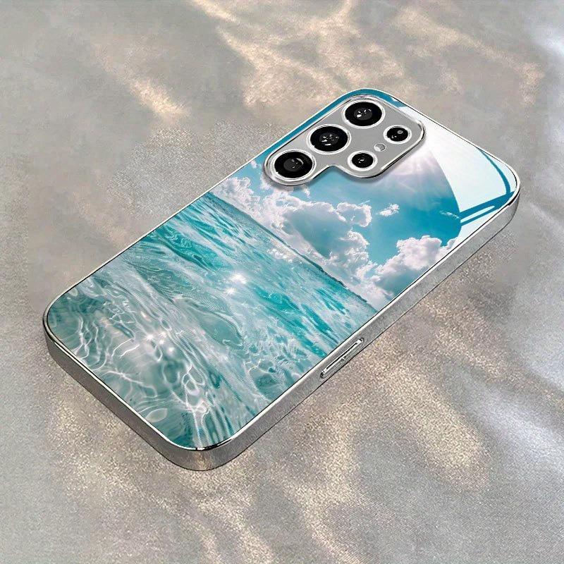 Galvanisierte goldene neue Handyhülle für Samsung Galaxy S26 Ultra S25 Plus S24 S23 S22 fe gehärtetes Glas Künstlerische Texturmuster