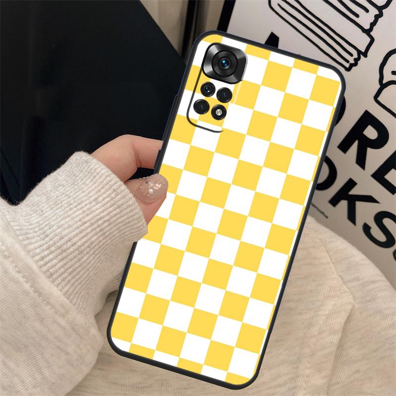 Checkerboard Checkered Board Cover For Xiaomi Redmi Note 14 13 12 9 10 11 Pro 10S 11S 12S Case For Redmi 10C 12C 13C 14C
