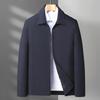 Men's Spring & Autumn Turn-Down Collar Jacket for Ages 40-80 - Stylish Business Suit for Mature Gentlemen