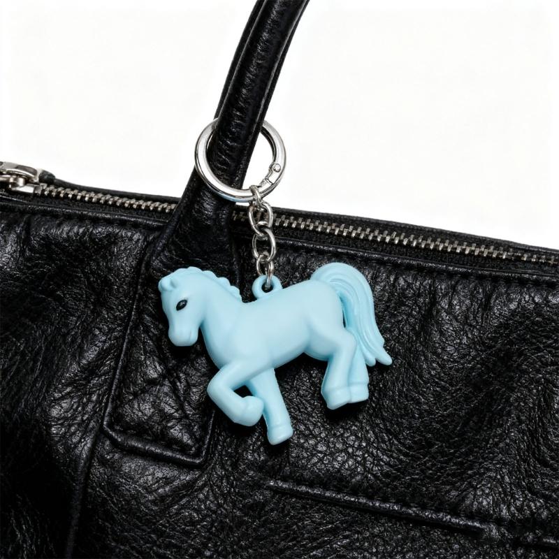 Exquisite 3D Horse Keychain Crafted from Sturdy Acrylic with Lifelike Details for Bag Decors Key Holder Lightweight Portable Gift