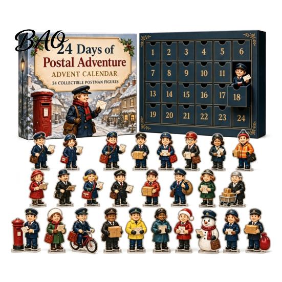 Acrylic Miniature Props 2026 Career Advent Calendar, 24-Day Countdown Box with Mini Occupation Calendar Figures, Community Helper Ornament Set,