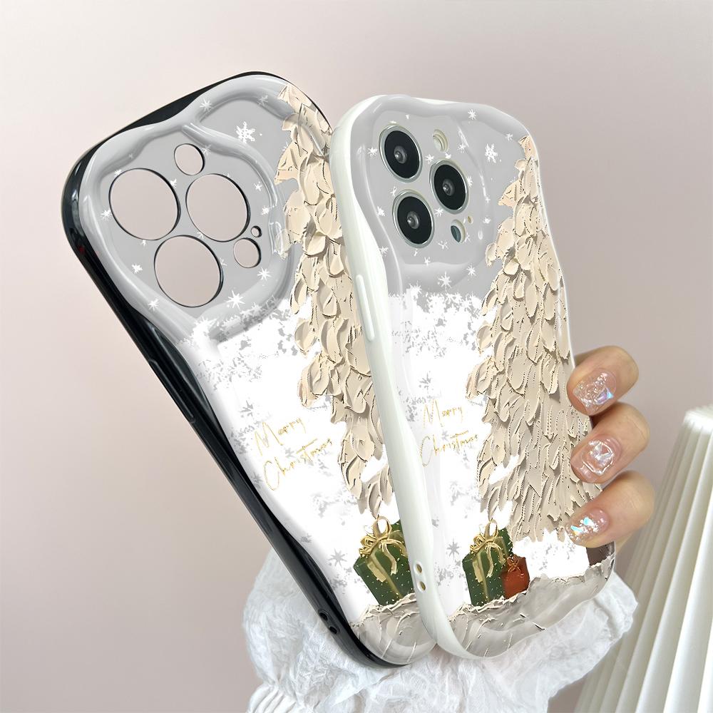 Cute Cartoon Pattern Cream Texture Casing Wavy Edge Soft Silicone Cover Phone Case for Huawei Honor Infinix Tecno iPhone