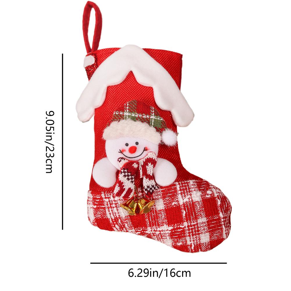 Christmas Candy Bags House Ornament Decoration Christmas Stockings Decoration For Holiday Winter Home Farmhouse Goody Bag Pouch