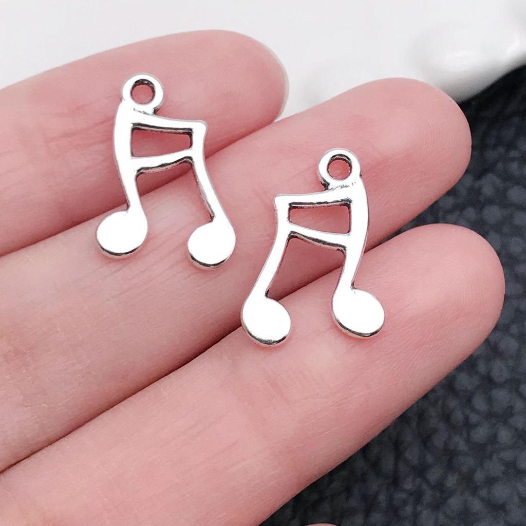 Mixed 30-Piece Musical Instrument Alloy Pendant Set with Guitar, Notes, and Mini Music Jewelry Accessories