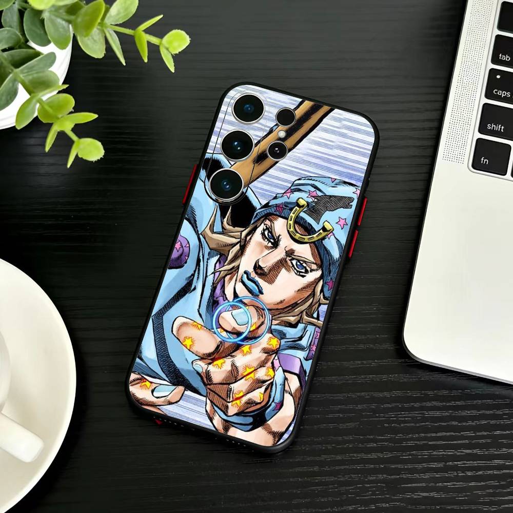 Anime Jojos Bizarres Adventures Phone Case For Samsung S26,S25,S24,S23,S22,S21,S20,Ultra,Plus,FE Black Soft Cover