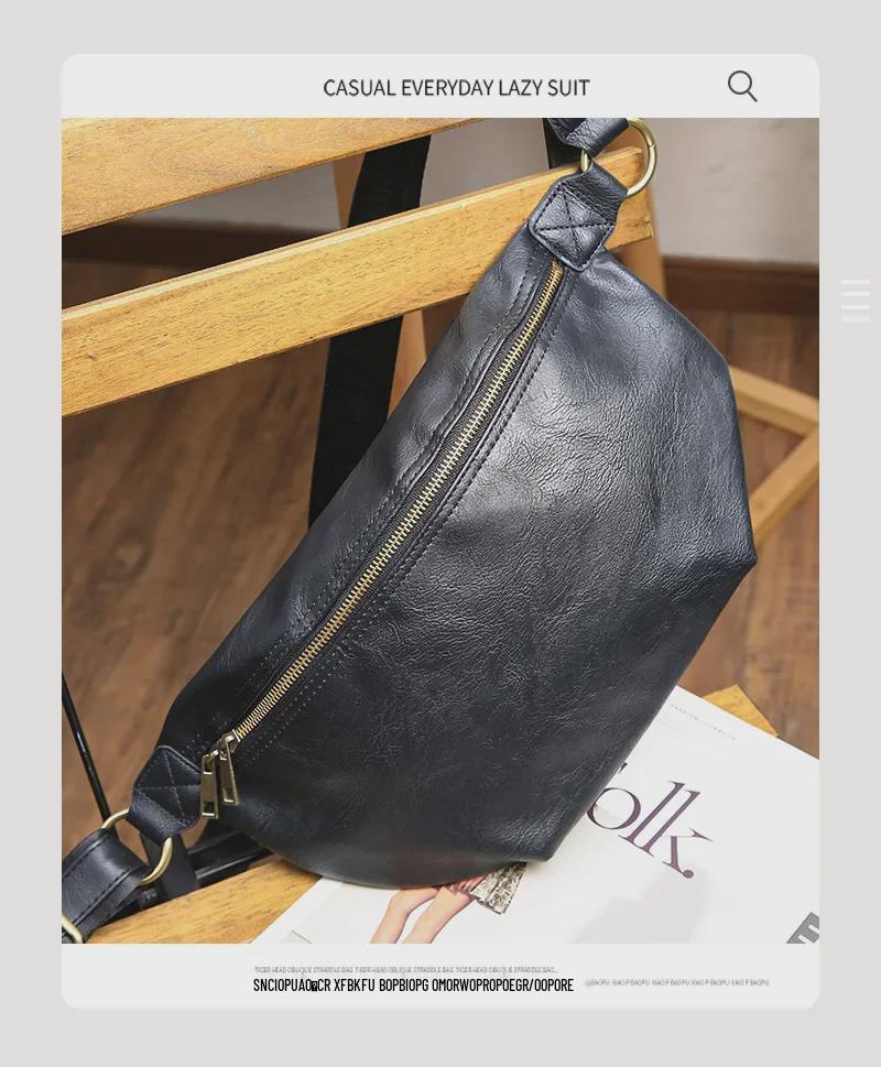 Geantă de piept coreeană pentru bărbați 2024: Geantă Crossbody & de Talie la Modă, de Mare Capacitate