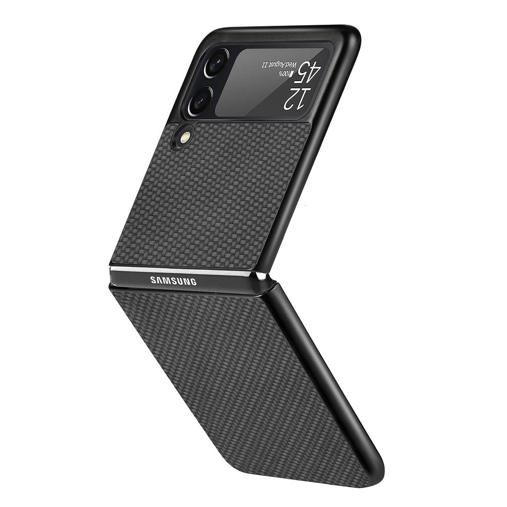 Luxuriöses Carbon Fiber Slim Case für Samsung Galaxy Z Flip 3 4 5g Flip3 Flip4 Telefonschutzhülle Coque für Samsung Z Flip 4