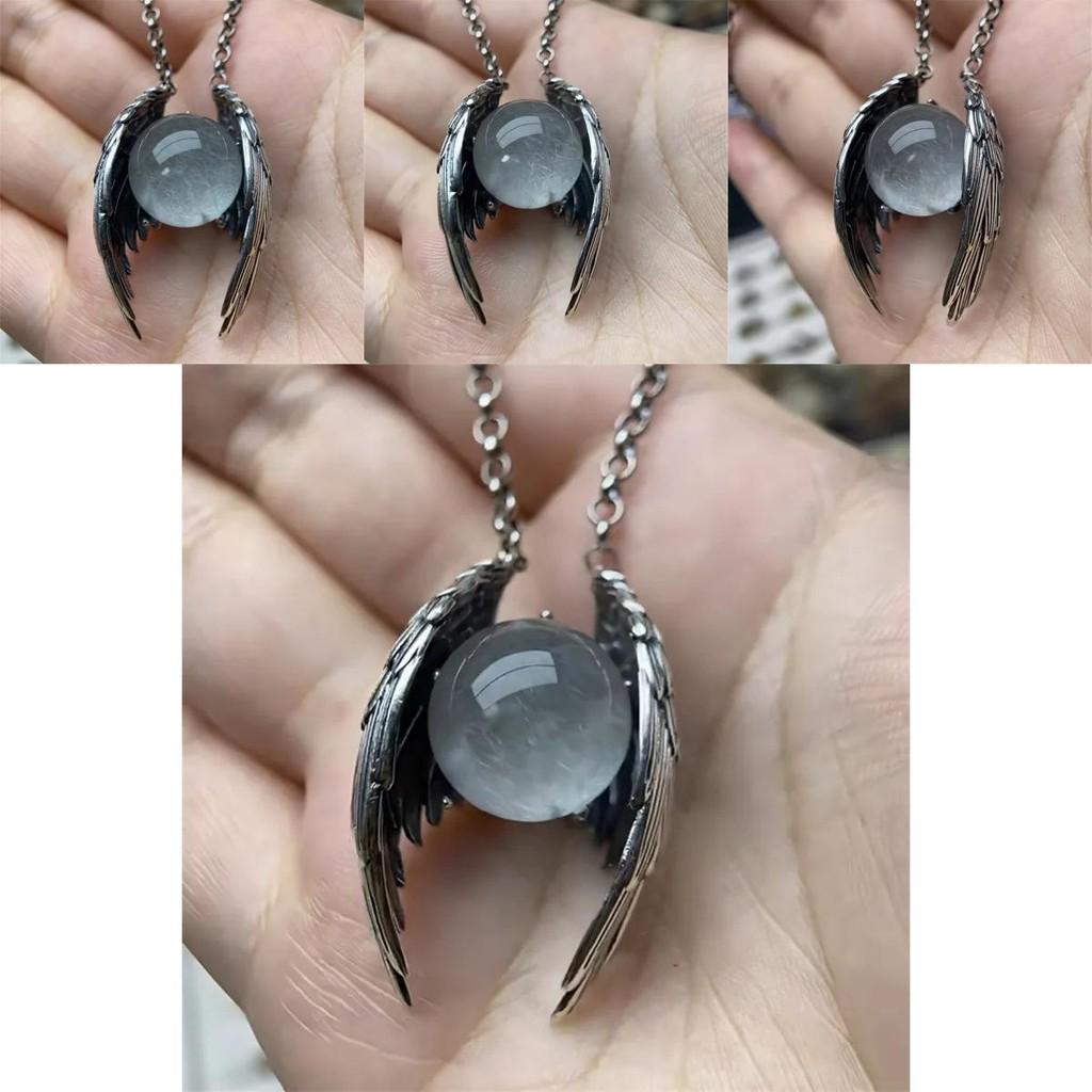 Ghost Wings Faux Crystal Vintage Necklace With Cartoon Pendant For Fashion Ol Women Men