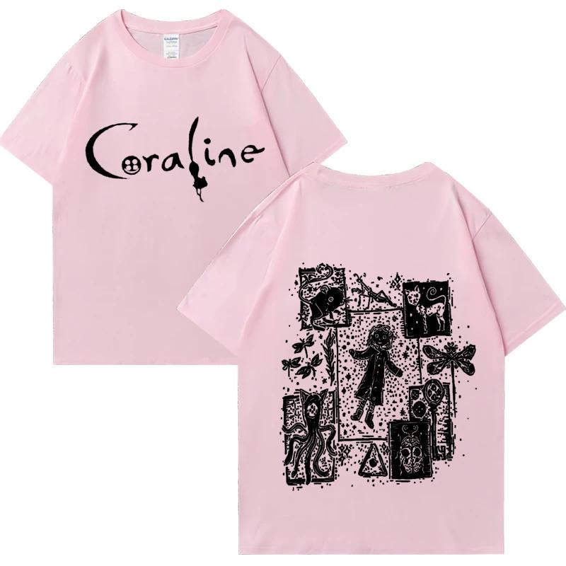 Coraline Movie Graphics vintage T shirt 2024 Men Women Fashion vintage streetwear short sleeve Unisex Tee
