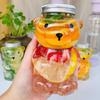 Yousheng Disposable Bear Cup with Straw Lid Ergonomic Bear-Shaped Plastic Cup Drinkware Home Office Bar Daily Use