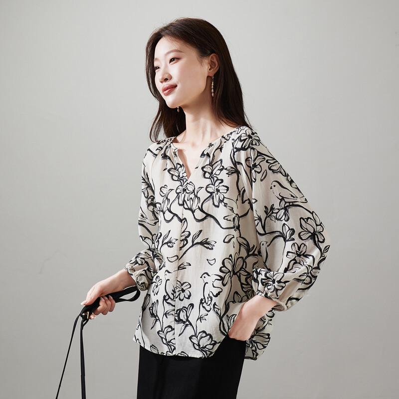 SOFSIL Women s French Print Commuter Shirt XL