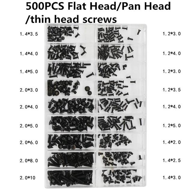 

500 шт. 18 типов мини-гайки для самостоятельной сборки ноутбука, компьютера, набор крепежных винтов для ремонта солнцезащитных очков, телефона