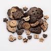 100 x Kokosnussschalen-Dekoknöpfe zum Basteln, Nähen, Scrapbooking, gemischte Formen