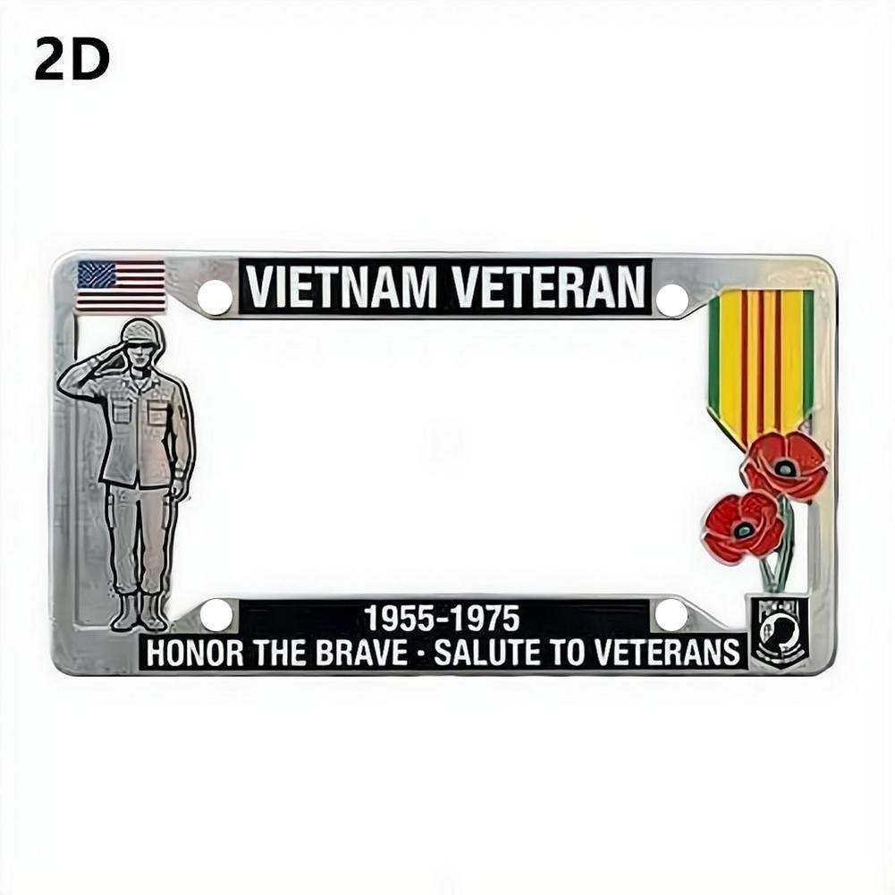 250th Anniversary Commemorative License Plate Frame High-quality Vietnam Veteran Salute Mental License Plate Decorative Frame License Plate Covers