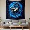 Ferocious Deep Sea Monster Design Patterned Tapestry Decorative Wall Hanging, Home Bedroom Living Room Decor