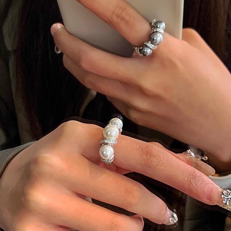 And Refined Beautiful Pearl Ring For Women Featuring Striking Geometric Shape Style And