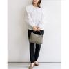 VITAFELICE Genuine Leather Handbag for 3-Space 2-Way Women, Sib-80012n (Ash Gray)