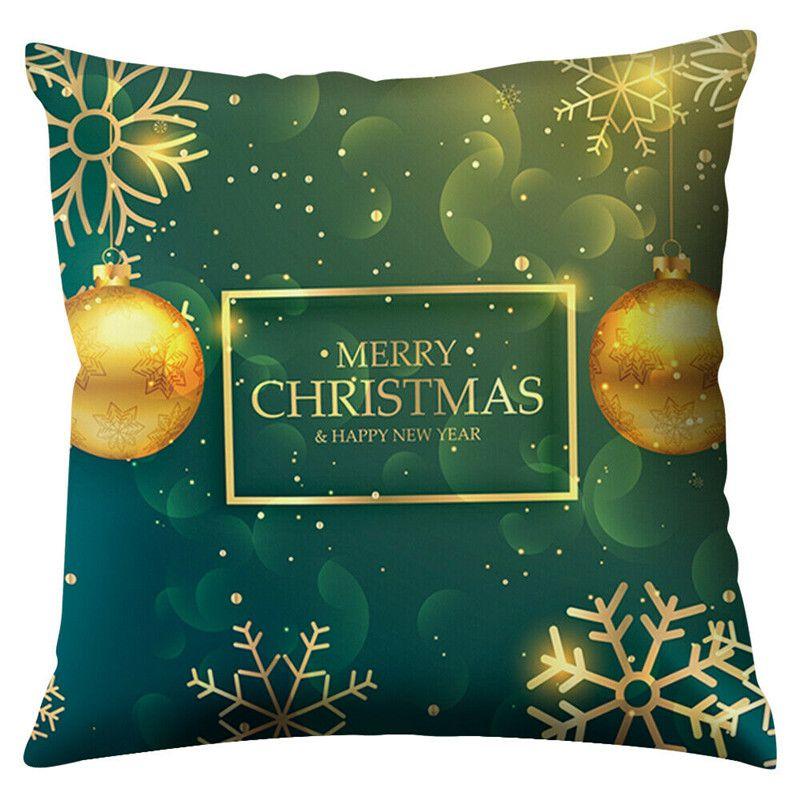Polyester Peach Skin Christmas Cushion Cover 18" For Sofa Decor**