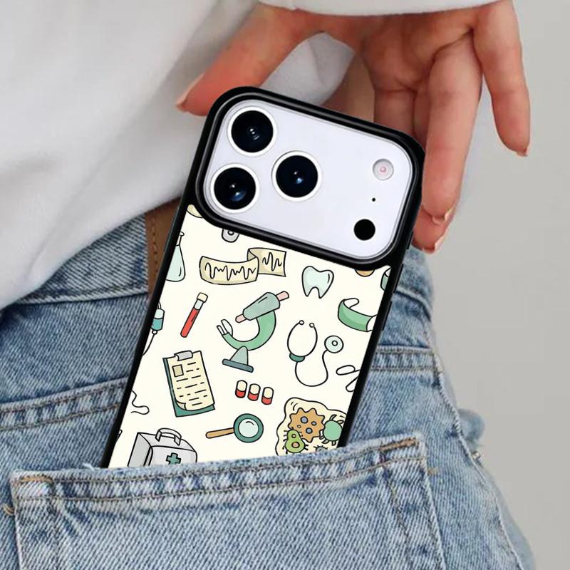 Cartoon Medicine Doctor Nurse Phone Case for iPhone 16e 15 14 13 12 17 Pro Max Plus Air 17pro Cover Coque