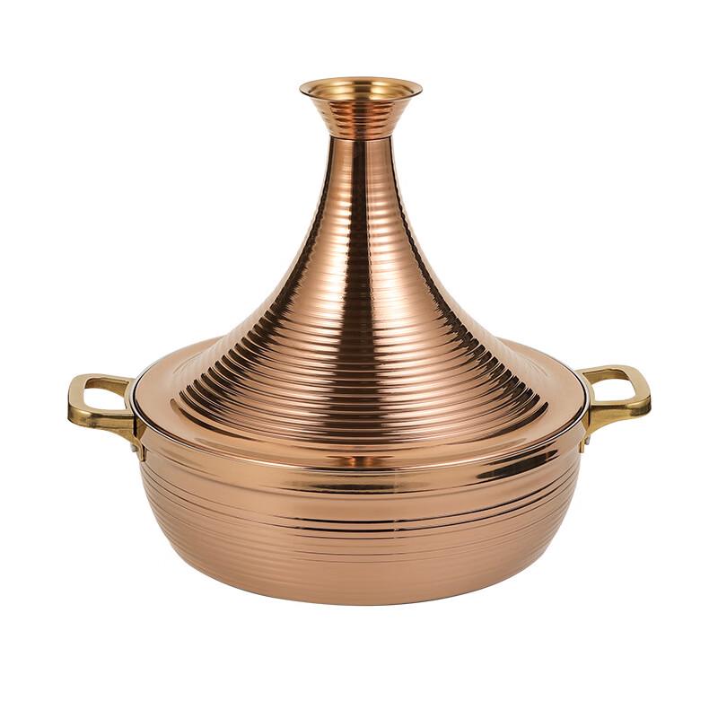 ZISIZ Edelstahl Tiefer Suppentopf / Hot Pot mit Tajine-Deckel