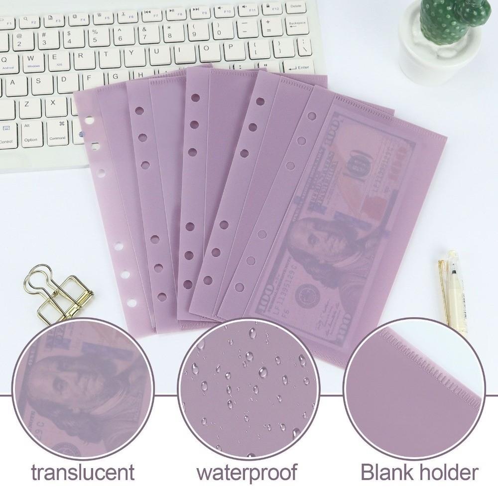5pcs A6/A7 Loose Leaf Refill Sleeves Transparent Cash Envelope Inserts  School Office Supplies