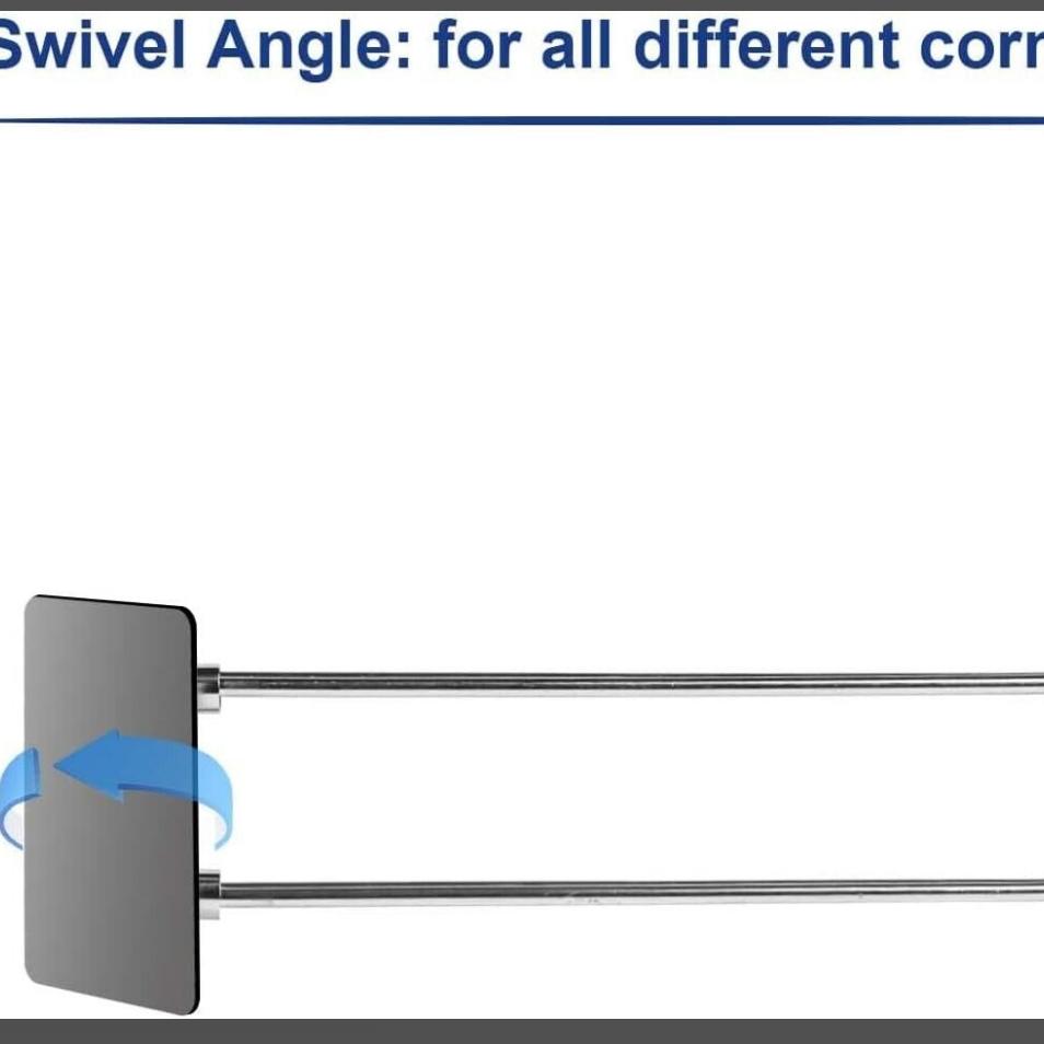 1pc RV Shower Corner Storage Bar-Adjustable Stainless Steel Rod for Camper