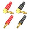 Coppers 24K Gold Plated 4mm L Shaped Bananas Jacks Connectors Right Angled Design For AV Receiver Speakers Cables