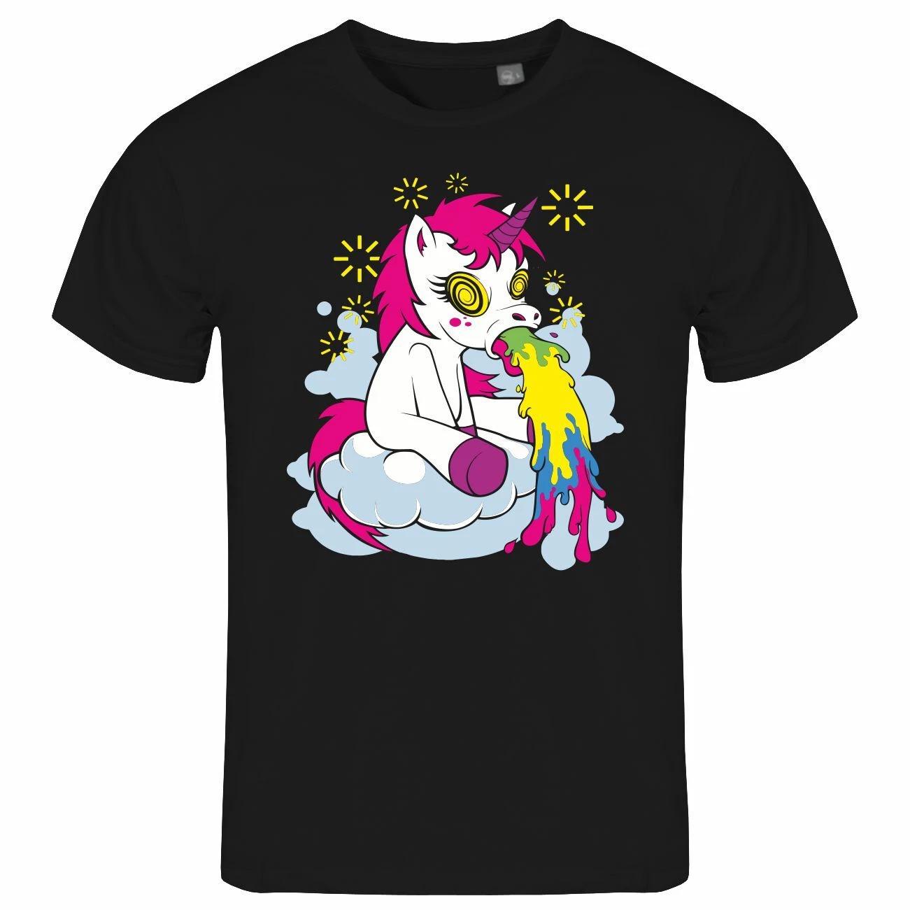 Mens Puking Unicorn T Shirt S to XXL Rainbow Unicorn Festival Funny XXXL