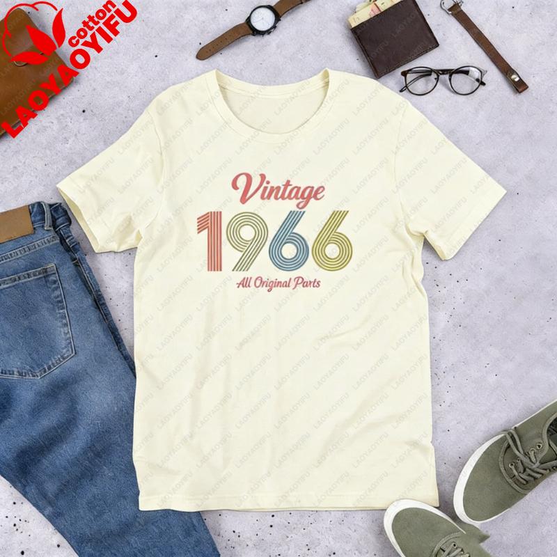 1966 Birthday Gift Party 60 Years Old Tshirt Limited Edition Legend Vintage Classic Fashion Streetwear Crewneck Shortsleev
