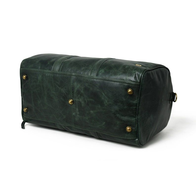 Handmade Leather Duffle Bag With Shoe Compartment|Personalized Leather Weekender Bag|Unique Father's Day Gift|Overnight Leather Travel Bag