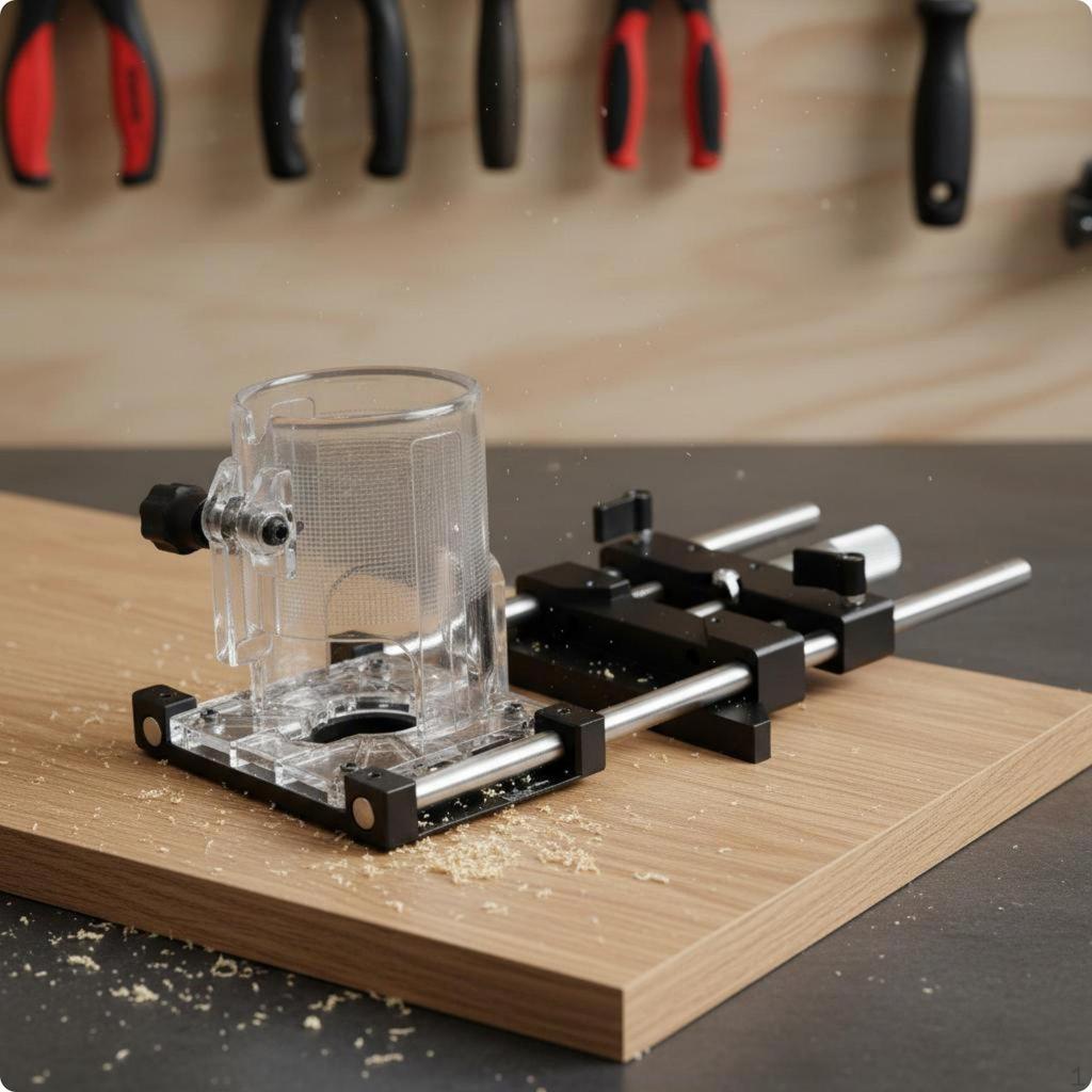 Trim Router Edge Guide Fine Adjustment Straight Adjustable Carpentry Tool for