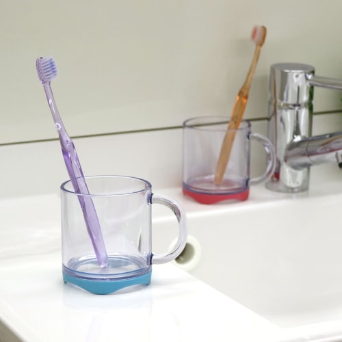 LEC Stain-Resistant Clear Cup (Blue), 240ml, BB-503