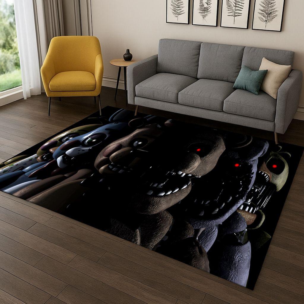 Tappeto Cartoon 3D F-FNAF per Camera da Letto Soggiorno Divano Zerbino Decorazione Casa, Tappeto Area Giochi Bambini Antiscivolo Regalo di Natale