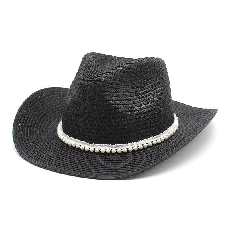 Western Cowboy Straw Hat Couple Outdoor Seaside Beach Hat Sunscreen Visor Hat Big Eaves Hat