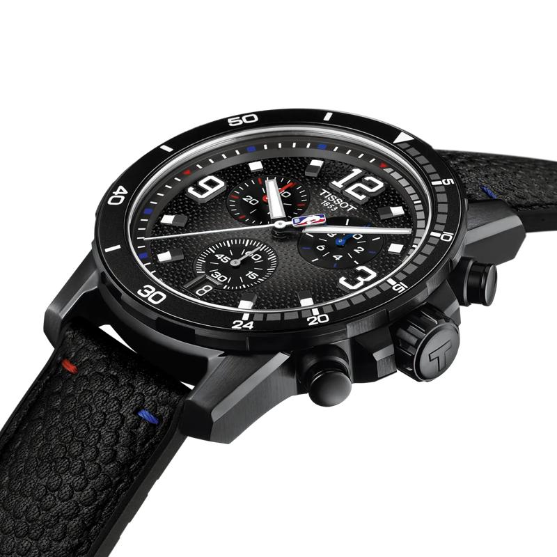 Tissot Leather Strap Black Dial Men's Fashion Watch T125.617.37.067.00
