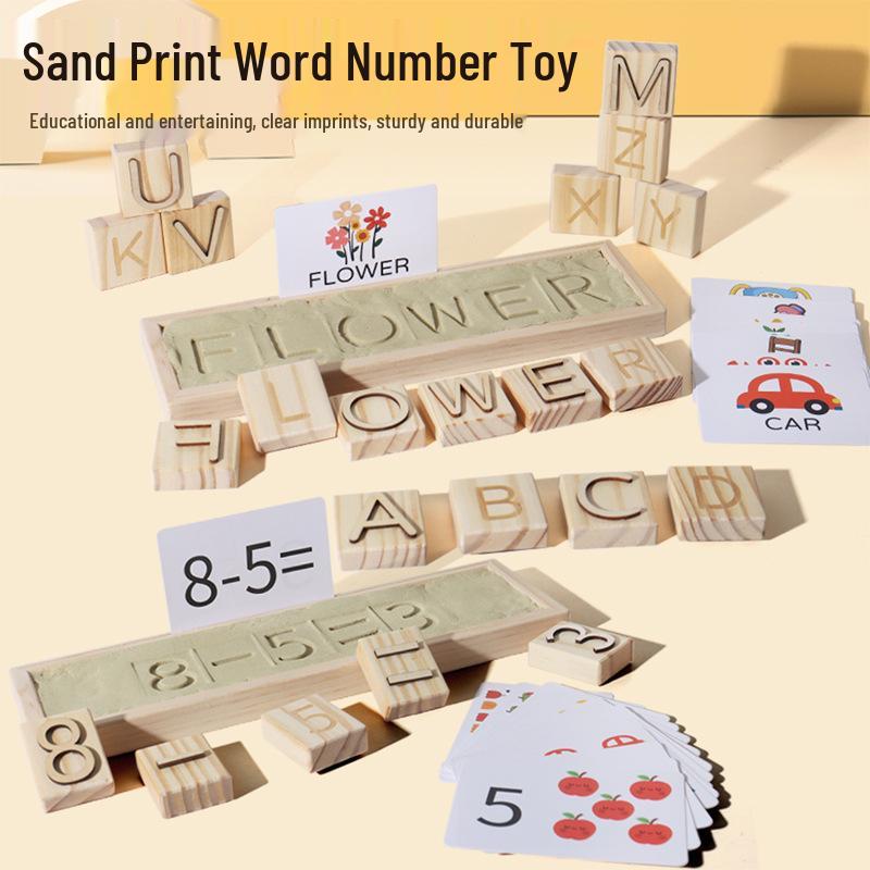 Educational Sand Printing Game: Letters & Numbers for Ages 1-3, Phonics & Spelling Toy