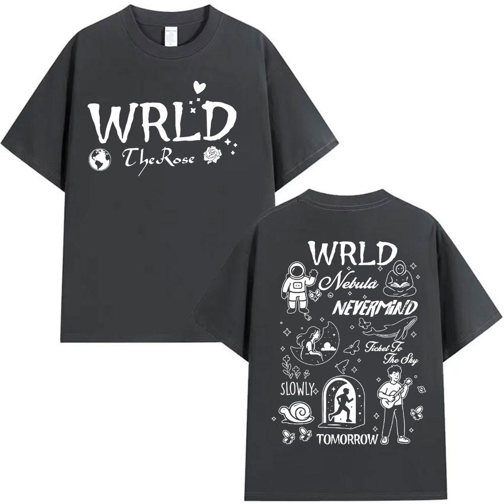 2025 Summer The Rose Once Upon AWRLD World Tour Men Women Hip Hop Kpop Fashion Cotton Short Sleeve Tshirt Harajuku Streetwear
