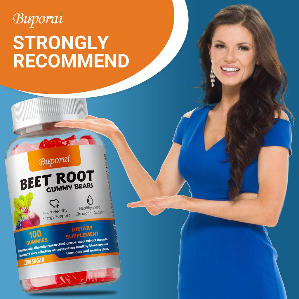 Beetroot Gummies Supplement, Providing Energy, Nutritional Supplementation, Multivitamins, Suitable for Adults.
