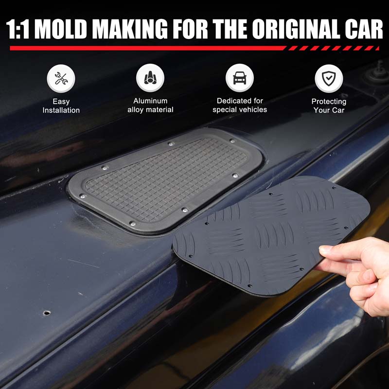For 2004-18 Land Rover Defender 90 110 aluminum alloy car hood air outlet protective mesh cover sticker car exterior accessories