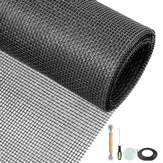 1 Set Screen Net Replacement Kit, Fiberglass Window Screen, Tear Resistant Washable Easy Installation Window Screen S