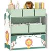 Unités de rangement pour jouets pour enfants, Étagère organisatrice de jouets à 3 niveaux avec 6 bacs amovibles pour enfants, Chambre d'enfant, Salle de jeux, Vert